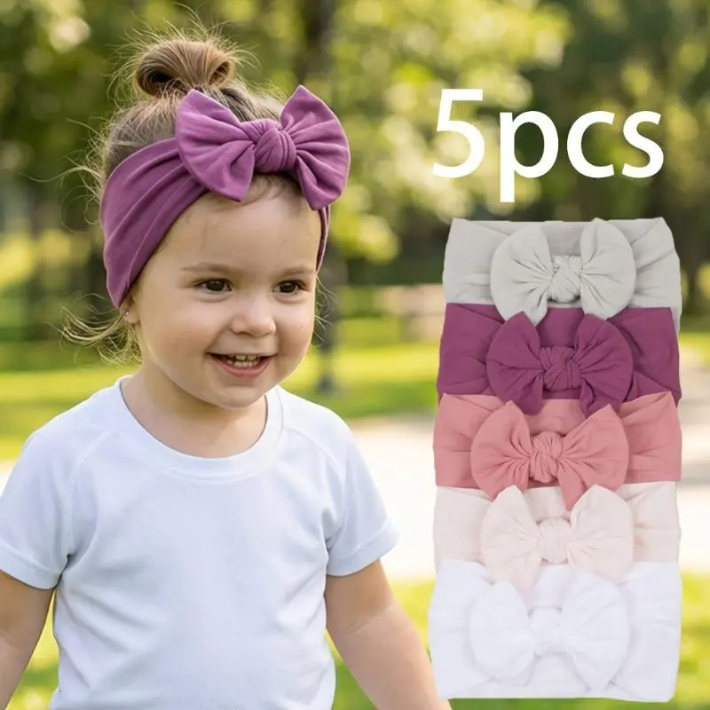 5Pcs Kids' Puffy Sporty Headbands - Soft Comfortable Elastic Hair Accessory, Elastic Hair Accessory for Boys & Girls, Ideal for Daily Use, Sports, Sporty Sports Headbands
