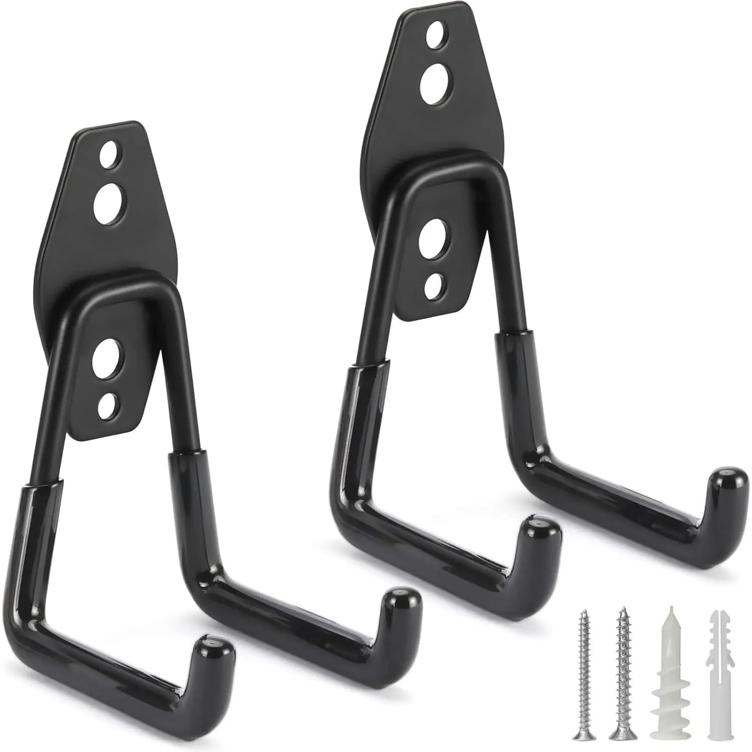 2 Pack Heavy Duty Garage Hooks Storage Organizer Wall Mount Power and Garden Tool Hangers, for  Ladders, Ropes, Hose, Bulk Items
