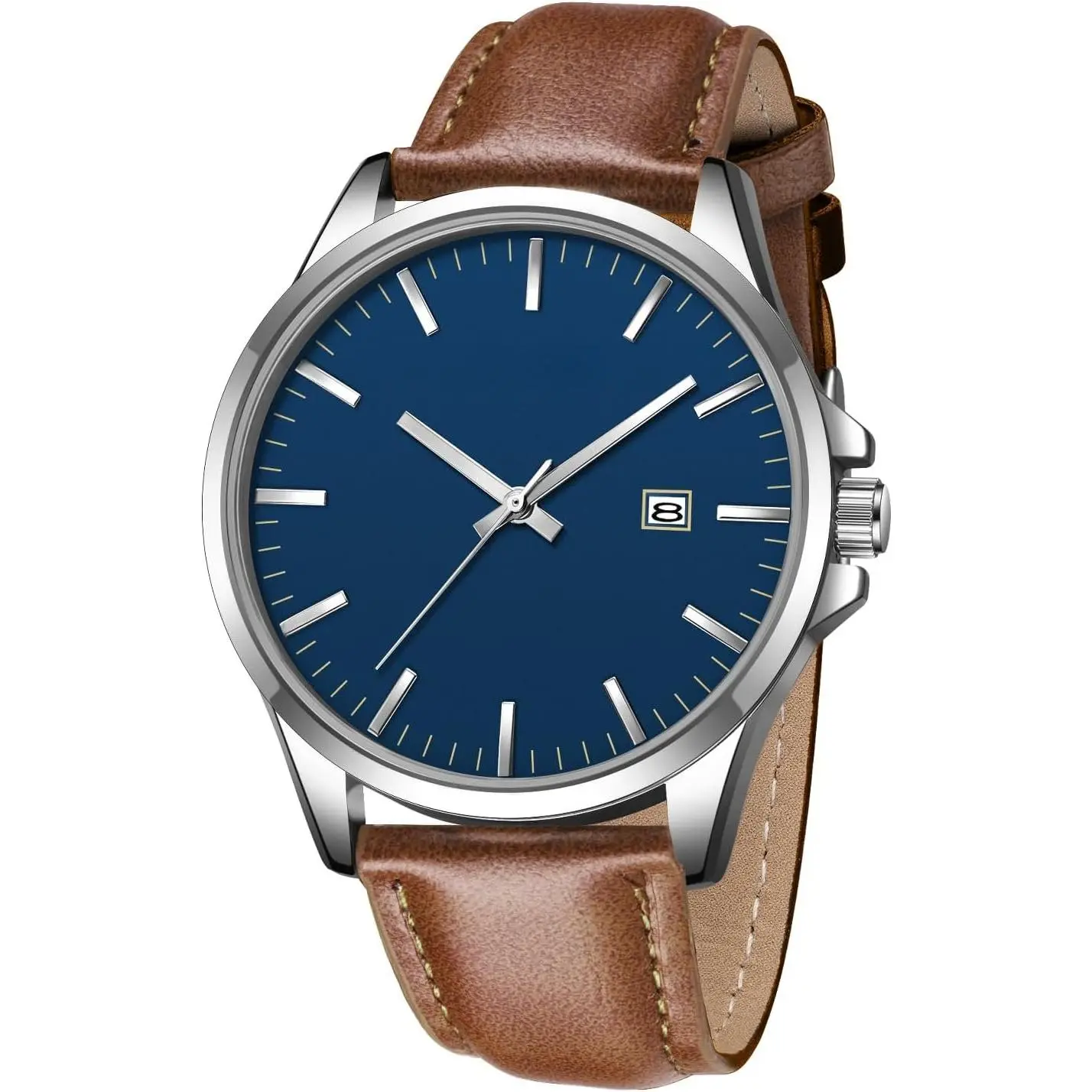 Watches for Men, Minimalist Leather Watch Classic Analog Quartz Date | Fashion Casual Mens Wrist Watch, Simple Business Style,  Dress Watch, Gifts for Men