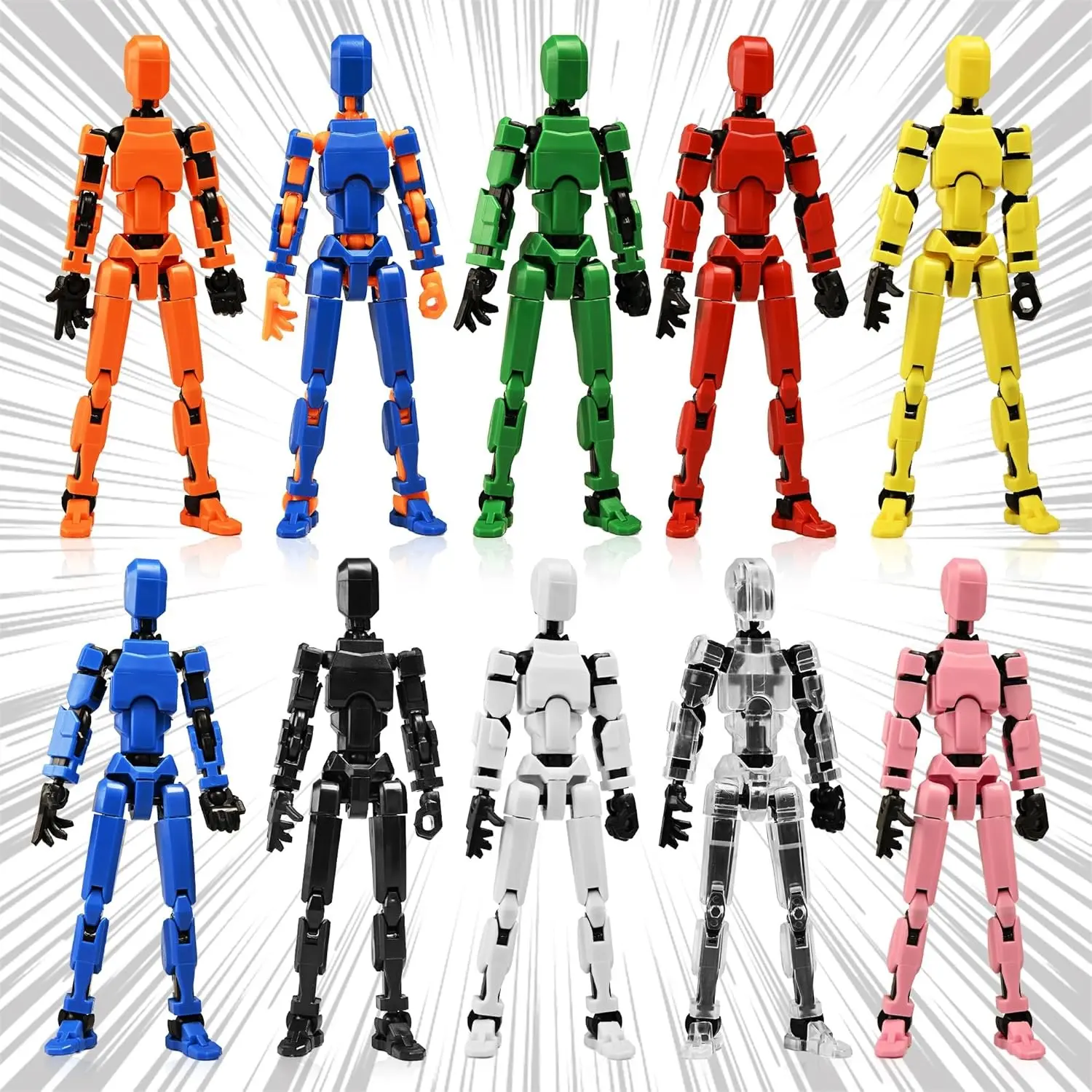 10 Piece Titan T13 Action Figures, Robot Stress Relief Toy, Anime Characters, 3D Lucky Dummy, Jointed Dolls, Birthday Gift, Holiday Gift, Action Figure Set