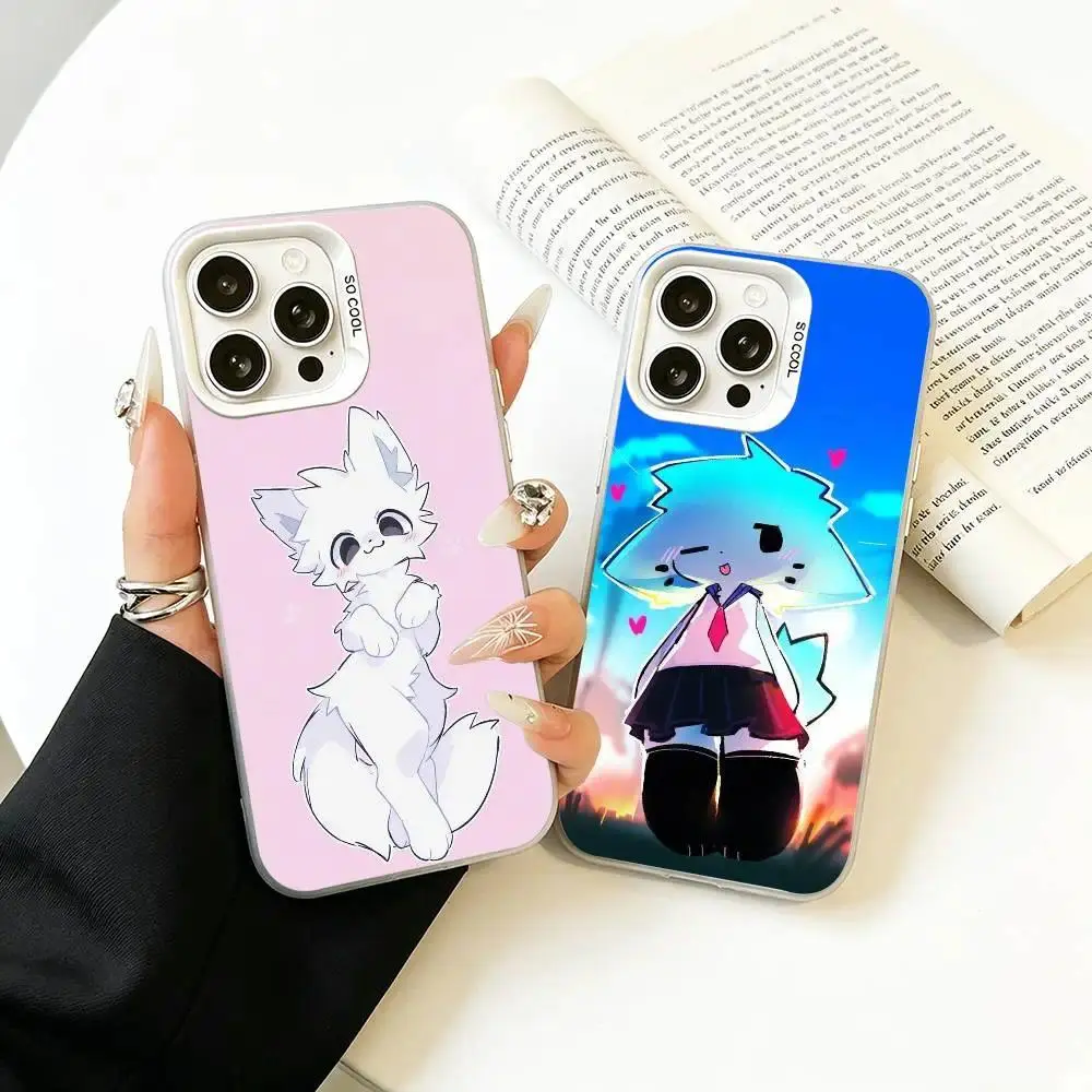 Furry Cute Art B-Boykisser Phone Case for iPhone 17, 16, 15, 14, 13, 12, 11 Pro Air Plus ProMax and Samsung S26-S20 Ultra Plus FE shock-absorbing phone cases, fashionable gift.