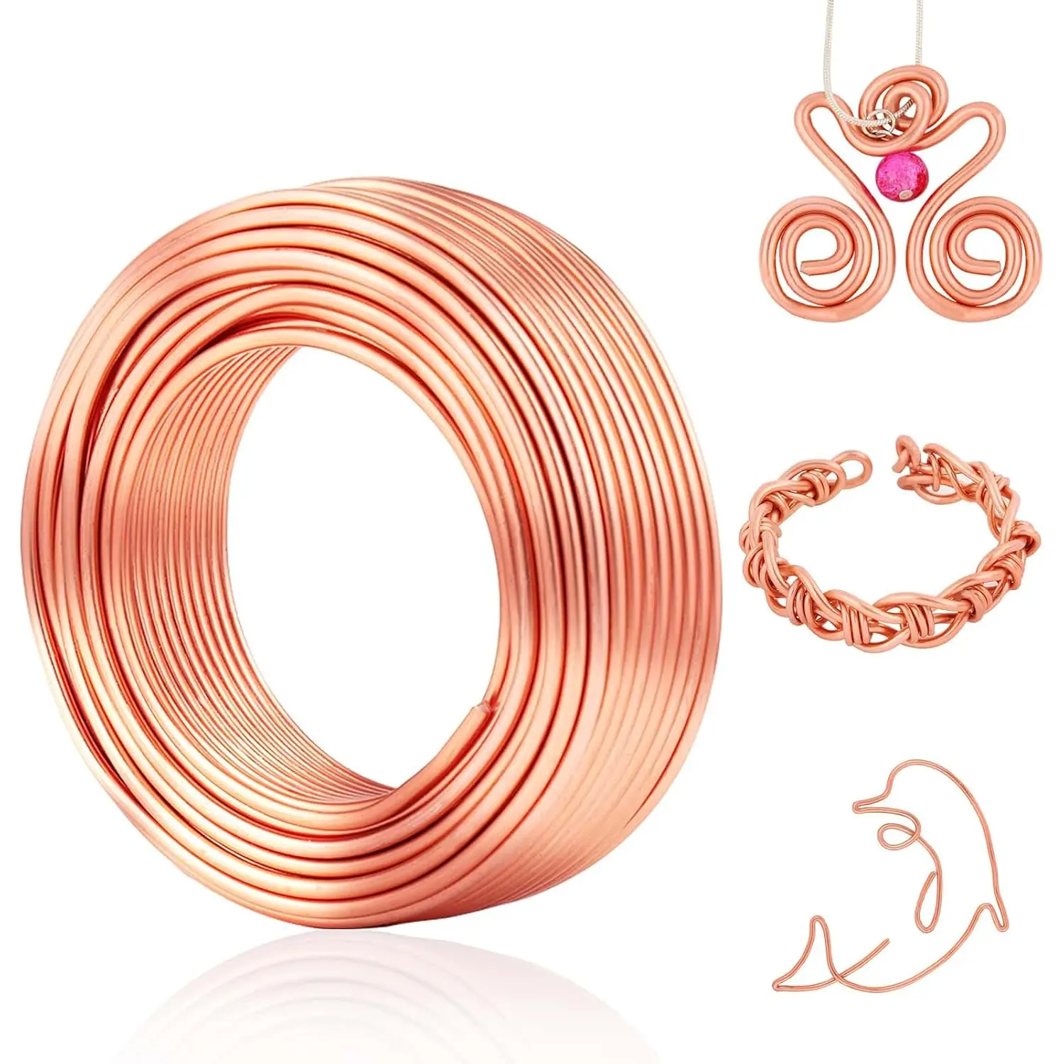 Wire,  9 Gauge Craft Bendable Armature Thick Wire for Wreath,  Making, Gardening, Sculpting,  Props (Copper, 3 mm)