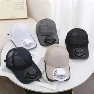 Baseball Cap with Fan, Unisex Korean Style Cotton Sun Hat, USB Rechargeable, Breathable & Adjustable for Outdoor Travel, Hat With Fan