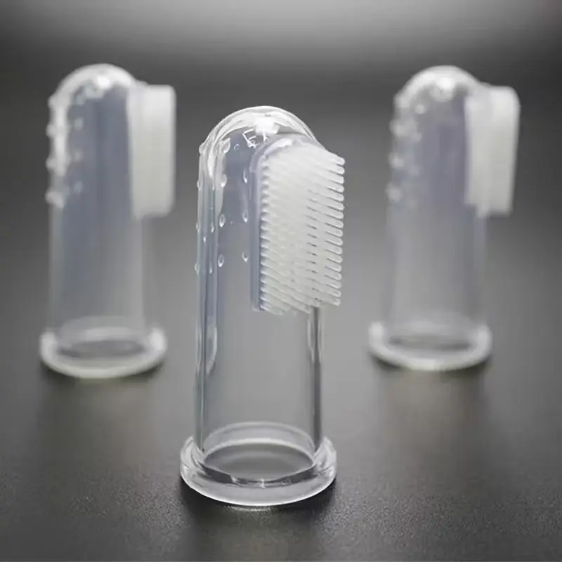 5 Pcs Pet Finger Toothbrush, Puppy Toothbrush, Puppy Tooth Brushing Kit, Ultra-Fine Fiber Soft Bristles with Clear Protective Case, Remove Tartar & Freshen Breath, Oral Care Kit for Dogs & Cats