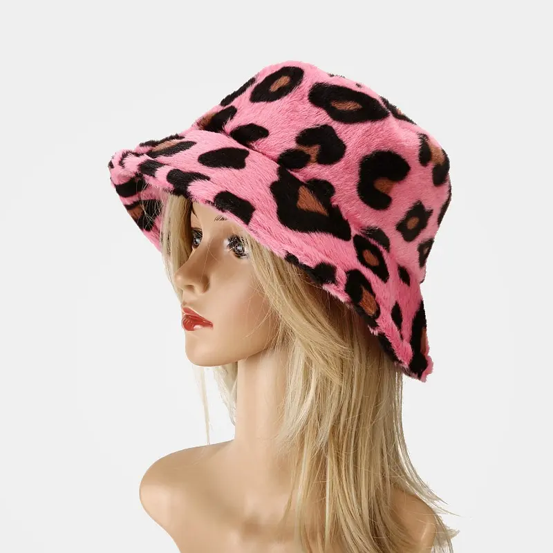 Stay warm and stylish. This pink fluffy leopard bucket hat is the perfect winter accessory to upgrade your outfit. Made of premium soft faux fur material that keeps you cozy on cold days. A beautiful and fashionable choice for everyday wear.