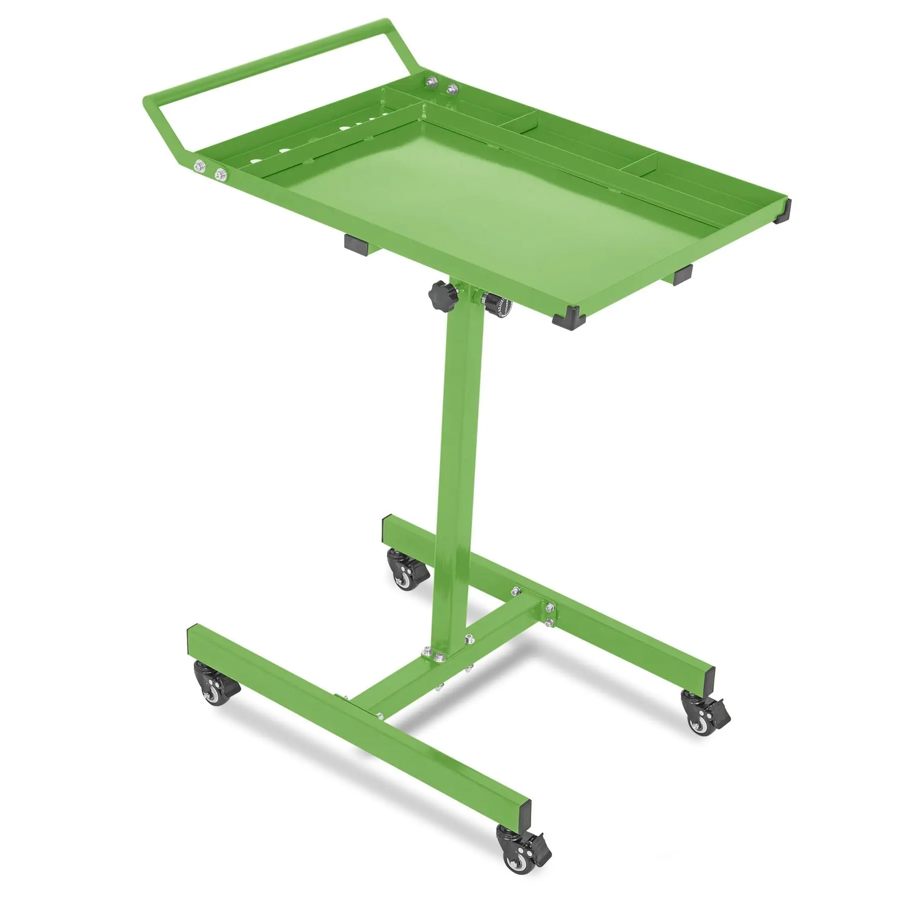 Garvee Rolling Tool Tray Cart with Wheels, Mobile Work Table Tool Tray Metal Tattoo Tray Height Adjustable, Tool Table Rolling Utility Cart, Tray Cart Tool Storage for Salon Garage Bike Work Shop
