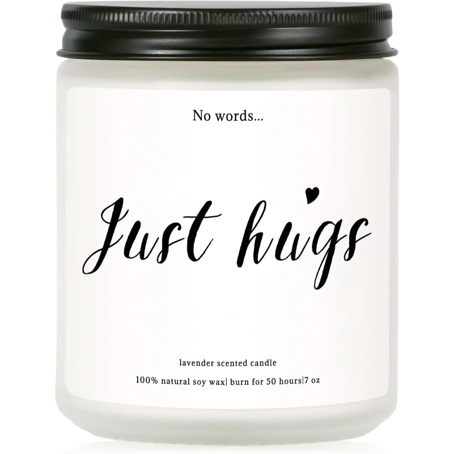 Sympathy Gifts for Loss of Loved , Memorial , No Words Just Hugs 7 oz Lavender Scented Soy Wax Candle, Bereavement Grief Condolence Candle, Thinking of You, Miscarriage, Get Well