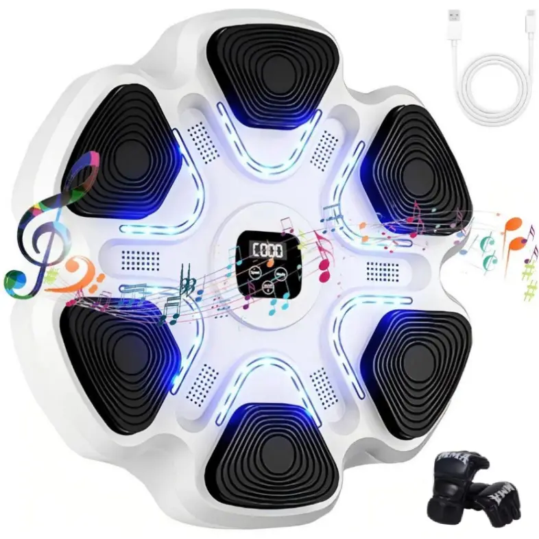 Music Boxing Machine with Gloves for Adults Boxing Machine Wall Mounted Music, Smart Connection Boxing Equipment for Home and Gym, Training Machine with Electronic Wall Mounted