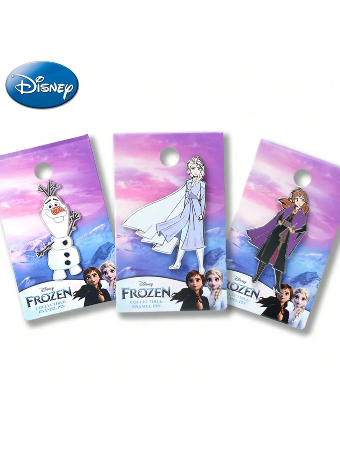 Disney Officially Licensed Frozen Enamel Collectible Pins Princess Brooch, Belle Jasmine Ariel Series, Cute Cartoon Style, All Seasons Fashion Accessory