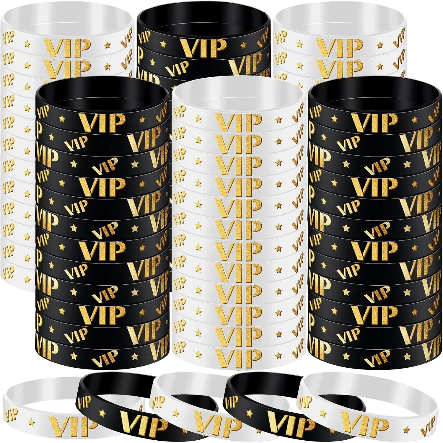 80 count  VIP Wristbands for Events Custom VIP Bracelets  Wristbands Rubber Bracelets for Party Club Bar Men Women Festivals Wedding Concert Fair Amusement Office()