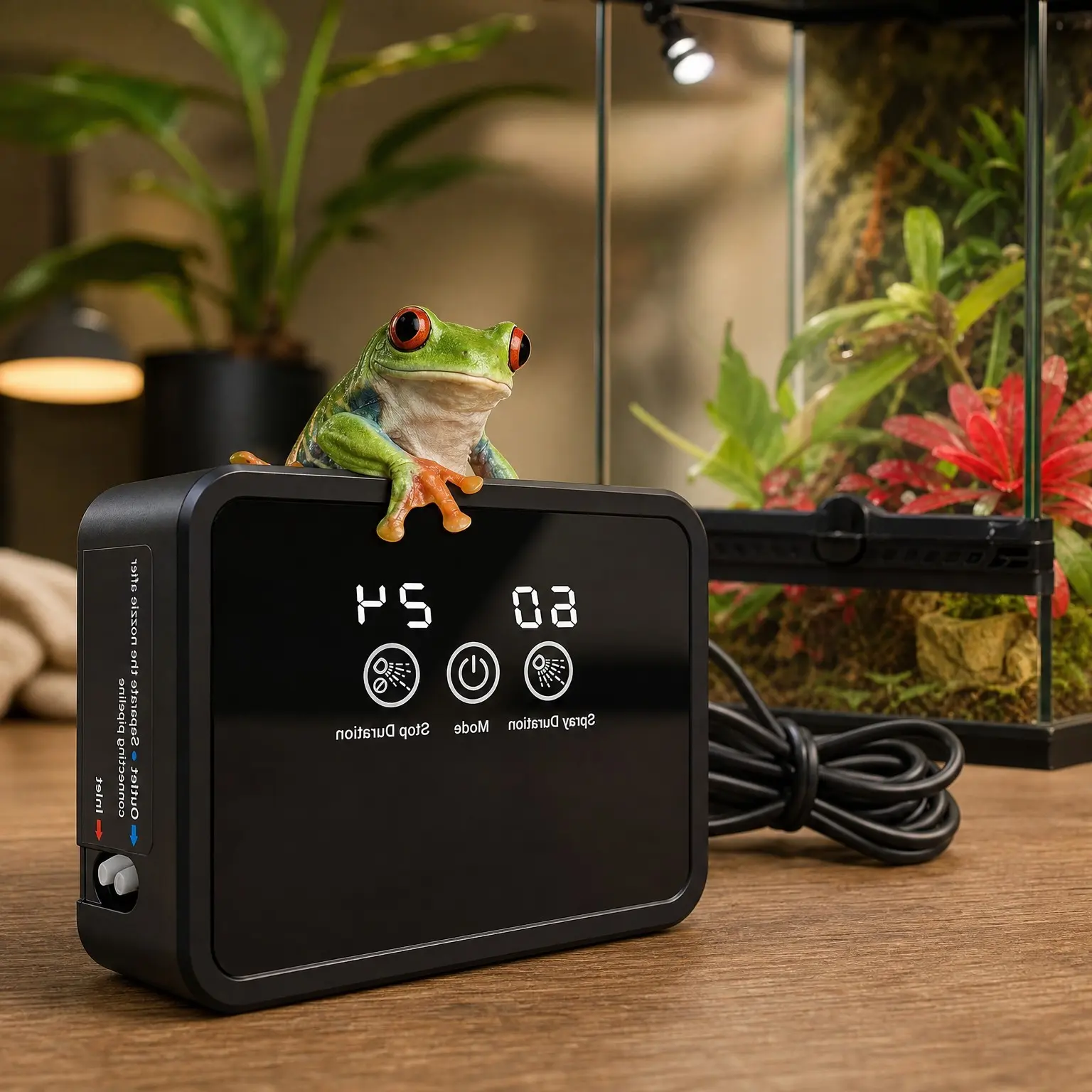 Reptile Smart Misting System Humidifier with Timer, 360° Adjustable Nozzles, Terrarium Spray Kit for Rainforest Plants & AmphibiansGift