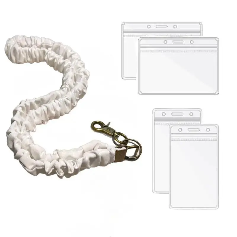 Handmade Beaded Lanyard Strap with Charms, 17.5-Inch Soft Stretchy PVC Cord for Unisex Users - Hypoallergenic & Tangle-Free Key Holder, Everyday, Pvc Strap