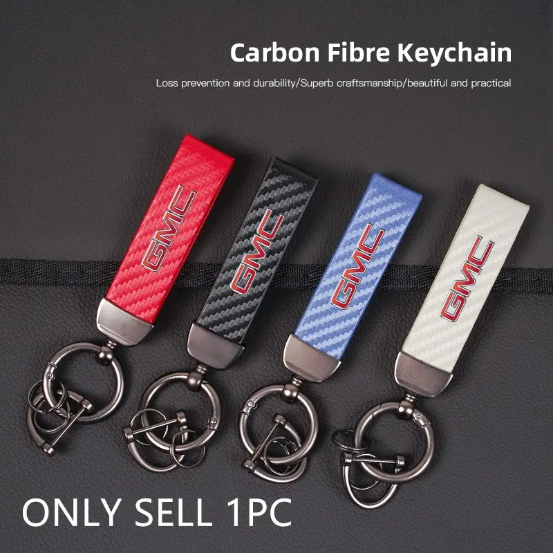 Lanyard Nylon Printing Emblem Style Keychain For GMC Terrain Sierra Canyon Yukon Acadia Savana Denali AT4 Granite Key Rings For Car Keys Car Key Chains