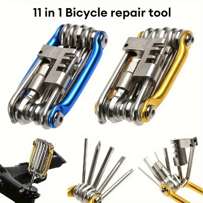 11-in-1 Multifunctional Bike Repair Kit Mountain Bike Wrench Screwdriver Chain Hexagon Spoke Bike Tool Bike Repair Tool Kit Repair Tool Set
