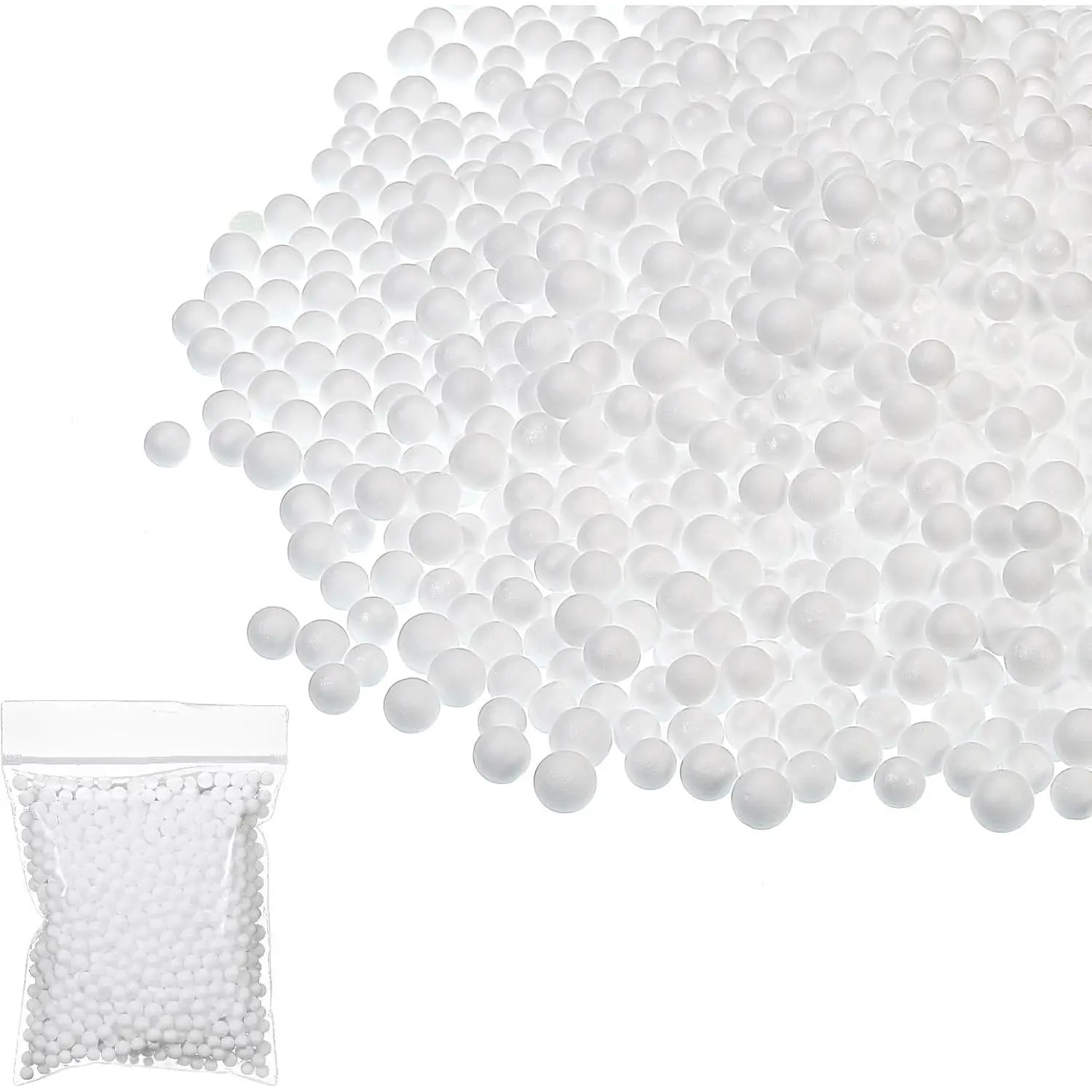 Beads, 7-9mm  Balls, Mini Small Balls Polystyrene Beads for DIY Craft Supplies Wedding Party Decoration Art Homemade, White