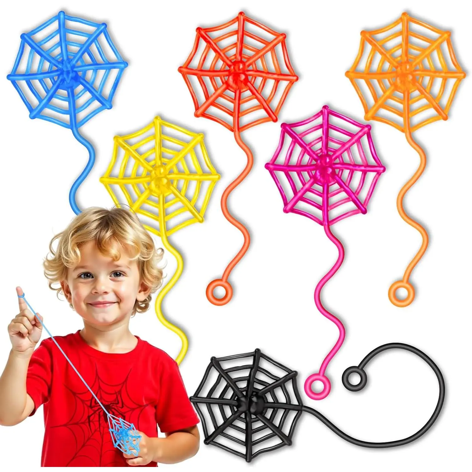 30 Pcs Sticky Spider Web Sticky Hands  Kids Bulk Halloween Party Favors Decorations,Spider Webs  Classroom Prizes,Easter Basket Stuffers Goodie Bags Stuffers Pinata Stuffers  Boys Girl