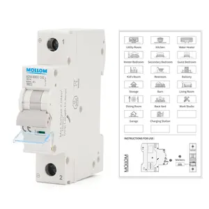 DC 1 Pole Miniature Circuit Breaker, 250V 32Amp, C32 Scene Visualization Custom MCB Thermal Magnetic Trip, 6KA Breaking Capacity DC Disconnect Switch for Solar PV System