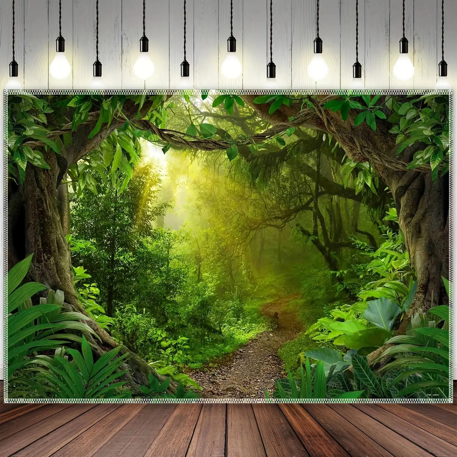 Rainforest Jungle Safari Backdrop Party Background Cloth, Tropical Nature Tapestry Wall Hanging Photography Background Premium Polyester Fabric, Safari Party Decor, Event Setup, Photo Studio Prop, Celebration Background Decoration