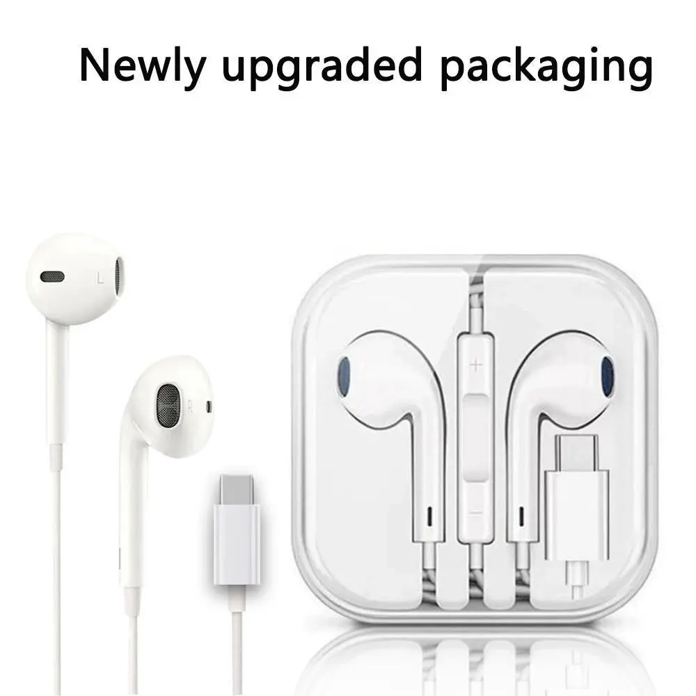 Type-C Wired Earbuds, Inline Control, Crystal Box Package, Universal for Most Smartphones & Tablets, Electronic, In Ear Headphones