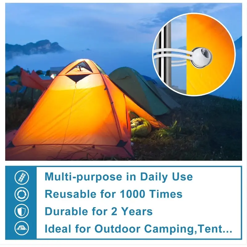 Ball Bungee Cords 6 Inch, White Tarp Ball Bungee Ties Heavy Duty Canopy Tie Downs for Camping, Shelter,Cargo,Projector Screen,Tent Poles with UV Resistant