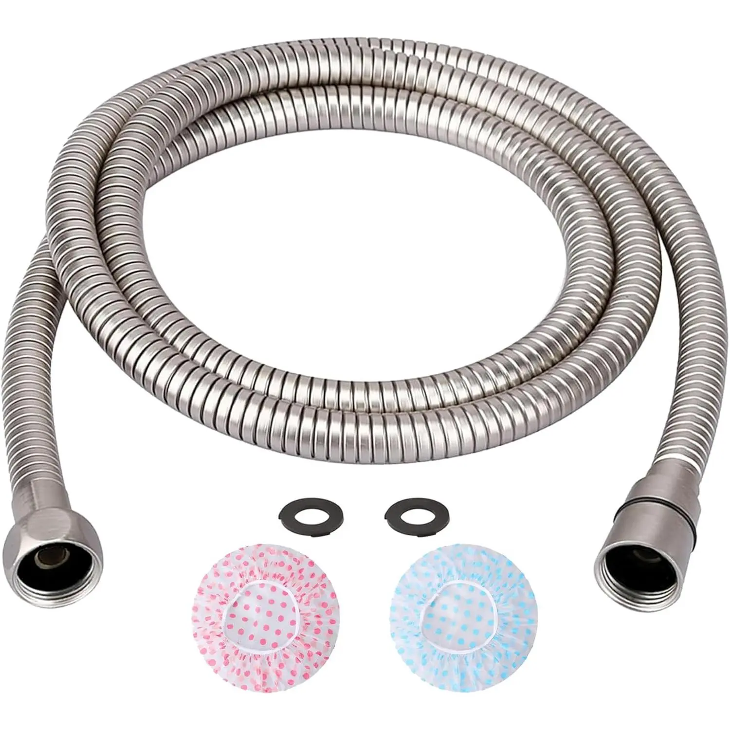 Kink-free Shower Hoses 59" for Handheld Shower  Hose  Flexible Metal Hose Tube Extension Anti-twist Brass Connectors Stainless Steel Brushed Nickel 59-Inch