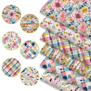 6pcs 45cm*50cm/19.69in*17.72in Elegant French Pastoral Pattern Fabric Squares, Chic Vintage Floral Quilting Patchwork Fabric for Sewing, Aesthetic Home Decor And Crafts