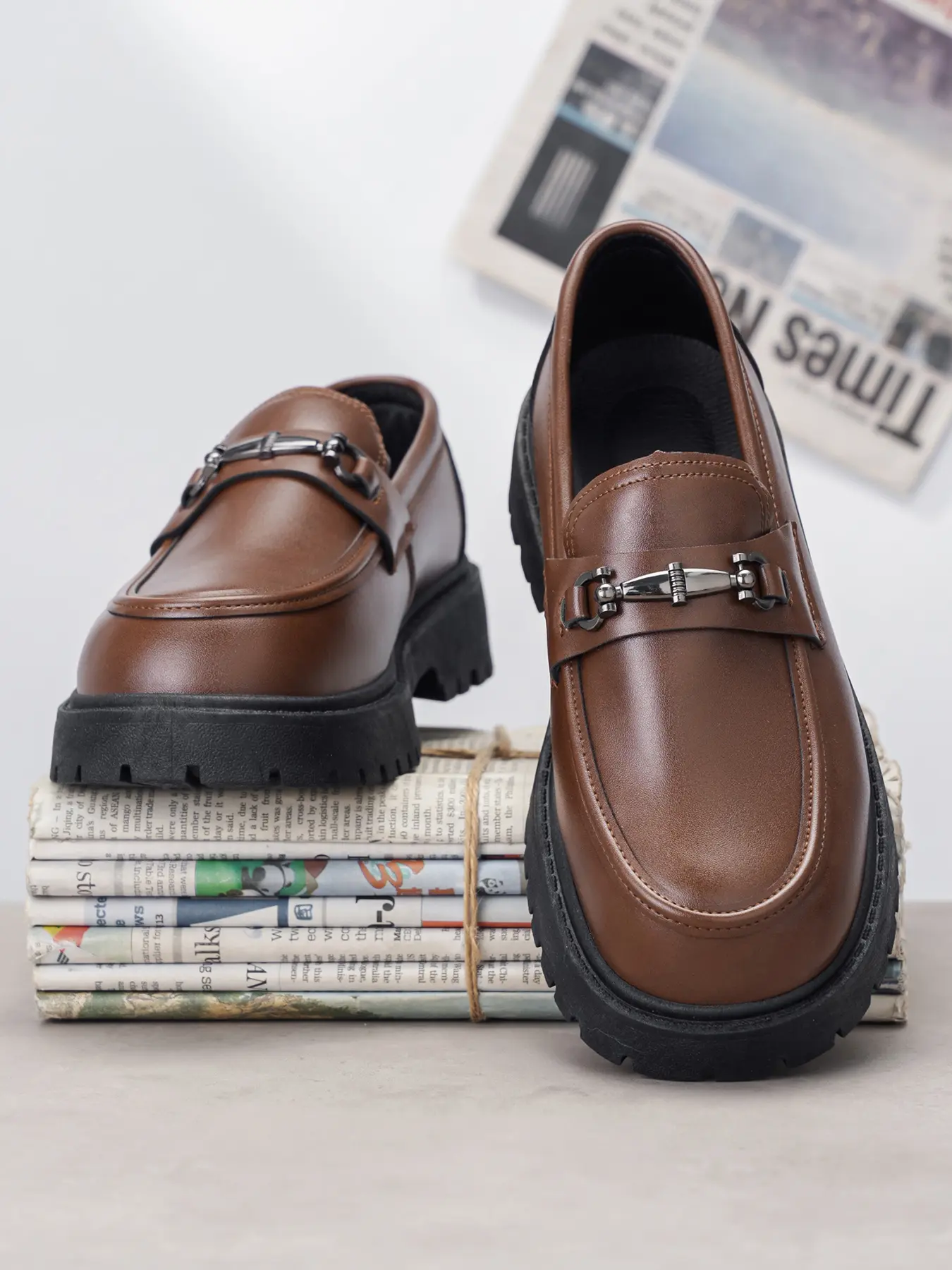 Men's pedal loafers, retro design, soft and comfortable, round head, elegant and formal appearance, suitable for leisure, parties, weddings, Shoes, Fashion