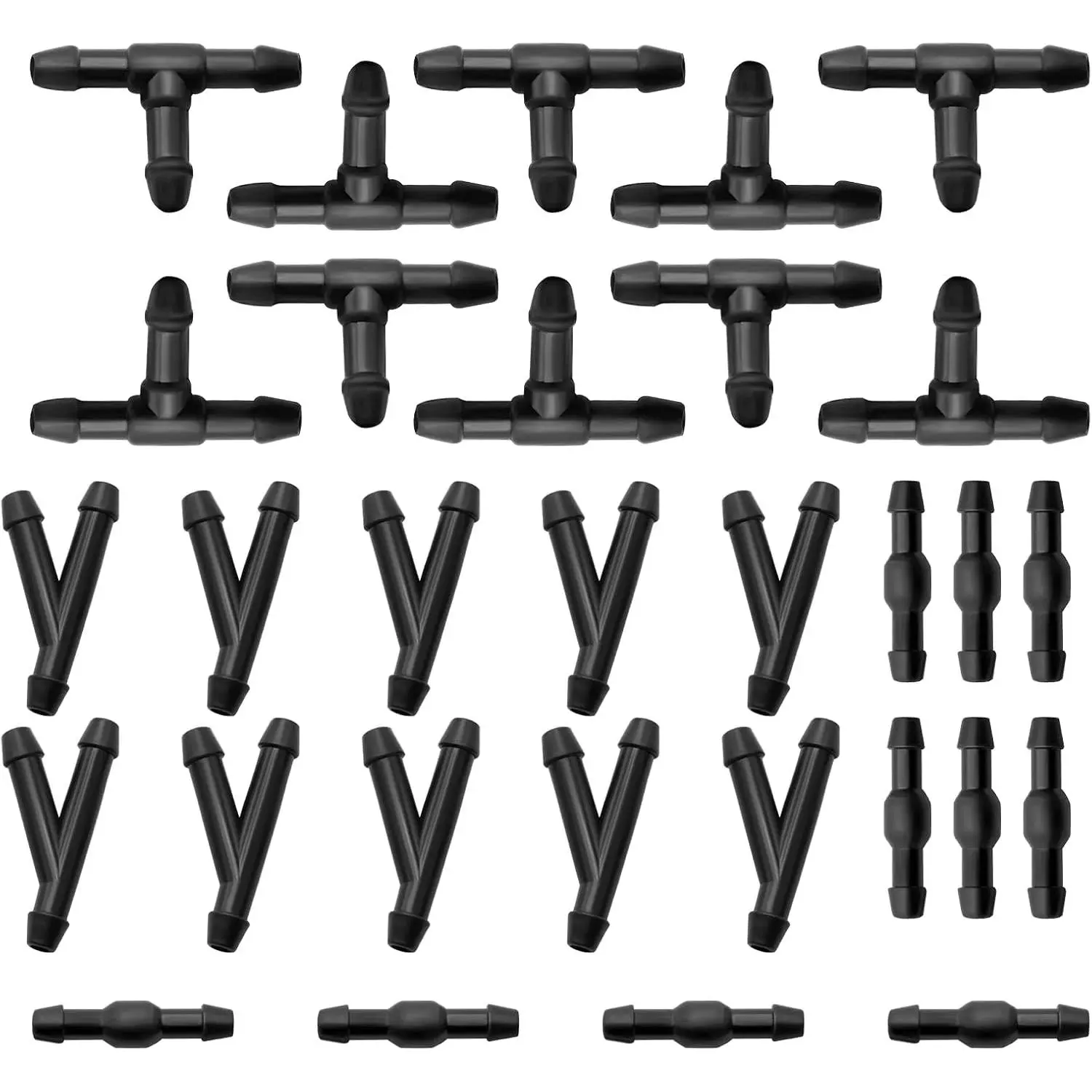 30 count Windshield Wipers Hose Connector, 2-Way 3-Way I/T/Y 3 Type Windscreen Washers Tube Adapter,  Windshield Washer Nozzles Tubing Pipe Fitting Splitter