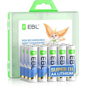 Lithium AA Batteries 12 Pack, Longest Lasting 3700mAh 1.5V Non-Rechargeable, Upgraded Super Ⅲ AA Lithium Batteries for Blink Camera, Doorbell, Smart Lock Deadbolt