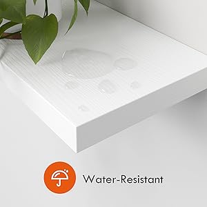 16’’White Floating Shelves for Wall Set of 4,Rustic Wood Shelf for Room Decor/Storage/Display,Small Bookshelf,Wall Mounted Hanging Shelves for Bedroom, Bathroom, Living Room, Kitchen