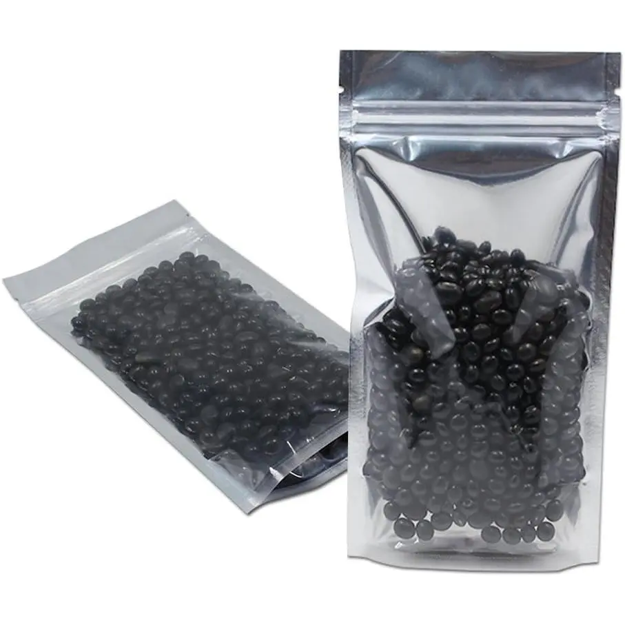 100 count Stand Up Clear Front Zipper Lock Resealable  Mylar Foil Plastic Packaging Bag for Zip Heat Seal Package Lock with  Notch Long Term  Storage 3.5x5.5 inch
