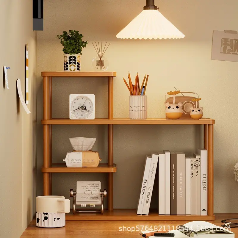 1pc Desktop Organizer Shelf, Multi-Layer Bookshelf for Office Desk, Free Combination Storage, Small Compact Size Home Desk Top Holder