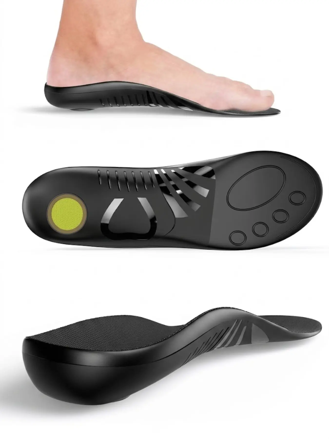 Arch Support Orthopedic Insoles, Extra Large, over 240 Lbs, Wide Fit, Shock Absorption, Pressure Relief, Custom Fit, Work Boots & Shoes
