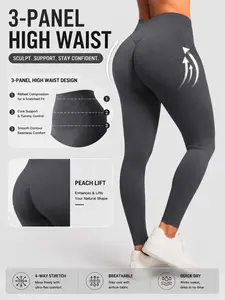 Women High Waisted Butt Lifting Yoga Pants Sweat Absorbing Quick Dry Tight Fit For Gym High Intensity Fitness And Daily Pilates Workout Sports