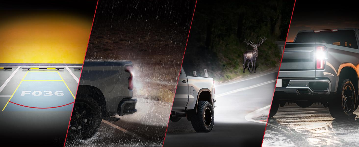 921 912 CANBUS Error Free LED Reverse Back Up Light Bulb Compatible with Toyota Tacoma 2005-2020 2021 2022 2023, Ultra Bright 6000K Cool White 3030 Chipsets 906 904 902 W16W Replacement, 2pcs