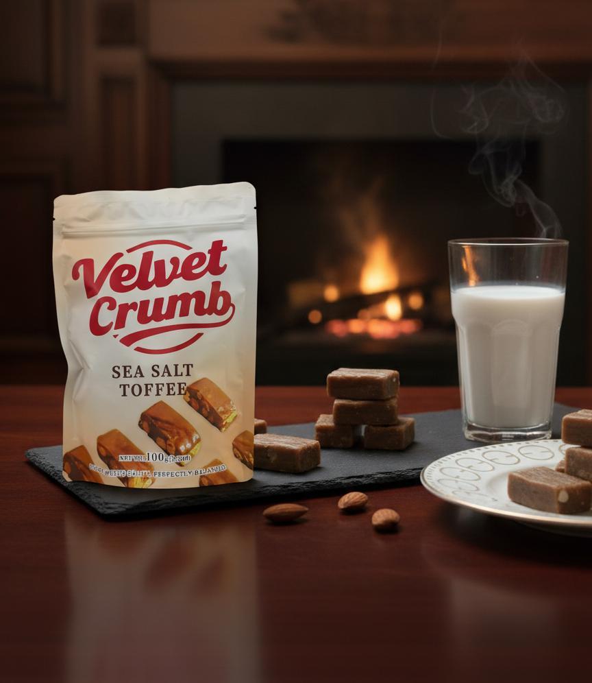 Sea Salt Toffee Candy, Rich Butter Caramel with Sea Salt, Smooth & Chewy Sweet Treat, Classic Gourmet Candy (3.53oz, 3 Pack)