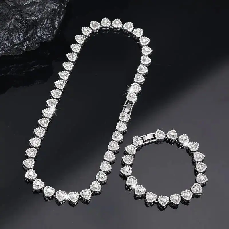 Women's 2-Pack Heart Cuban Link Chain Accessories Set - Golden Jewelry Matching Necklaces, Fashion Choker for Party Birthday Daily Wear Gift (Sports & Outdoor Accessories Compatible), Cubanchain