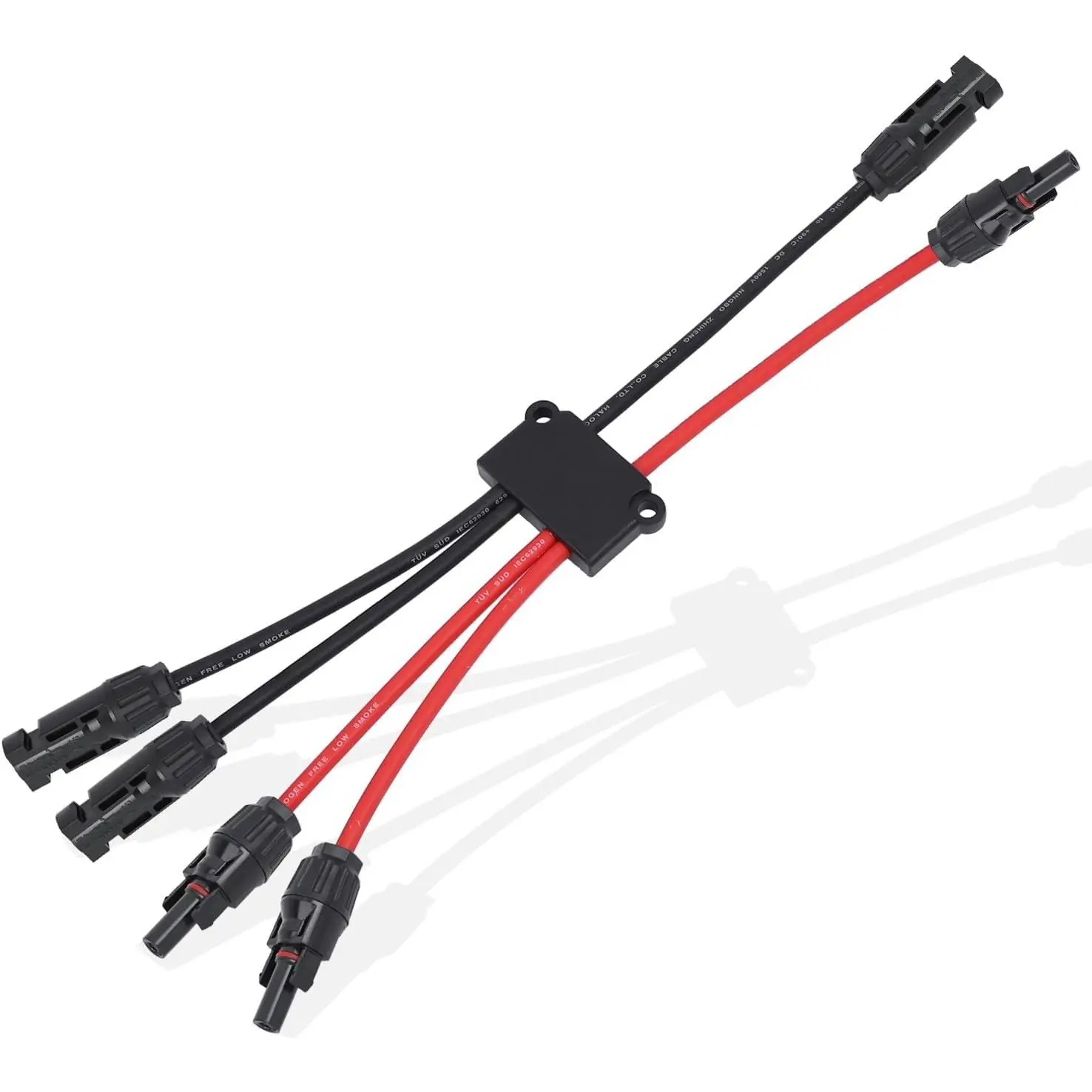 Solar Parallel Connectors for 2 Solar Panels, Tool-Free MC4 Solar Cable Splitter, Y Branch Solar Panel Splitter, 2 to 4 Solar Parallel Adapter IP68 Waterproof (FMM/MFF)