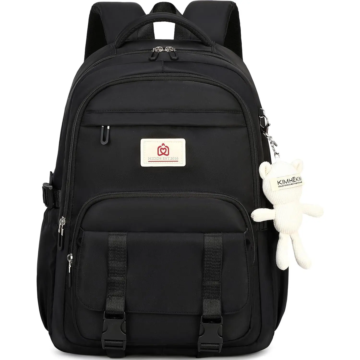 College Backpack Laptop Backpacks 15.6 Inch for Men Women Elementary Middle High School Book Bag For Teens Girls Boys Student Anti  Travel Daypack Large Bookbags-Black