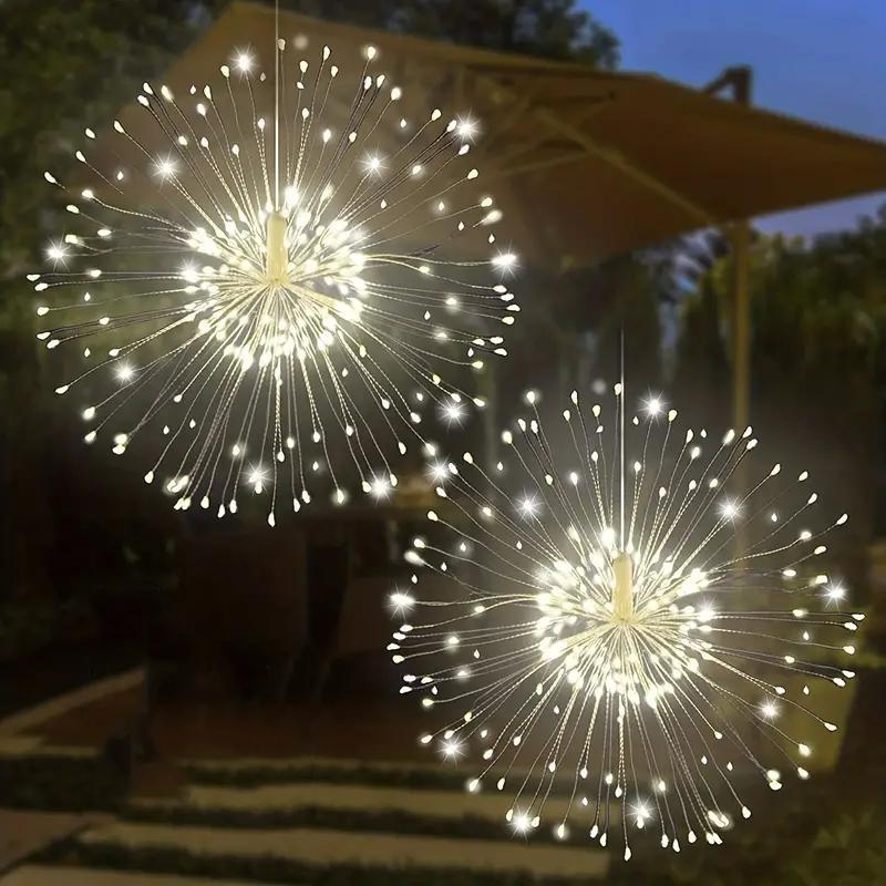 LED String Light, 1 Set USB Powered Firework Shaped LED String Lamp, Decorative Light for Home Garden Party Wedding, Atmosphere Light, Decoration, Garden Decorations, Outdoor Firework Lights