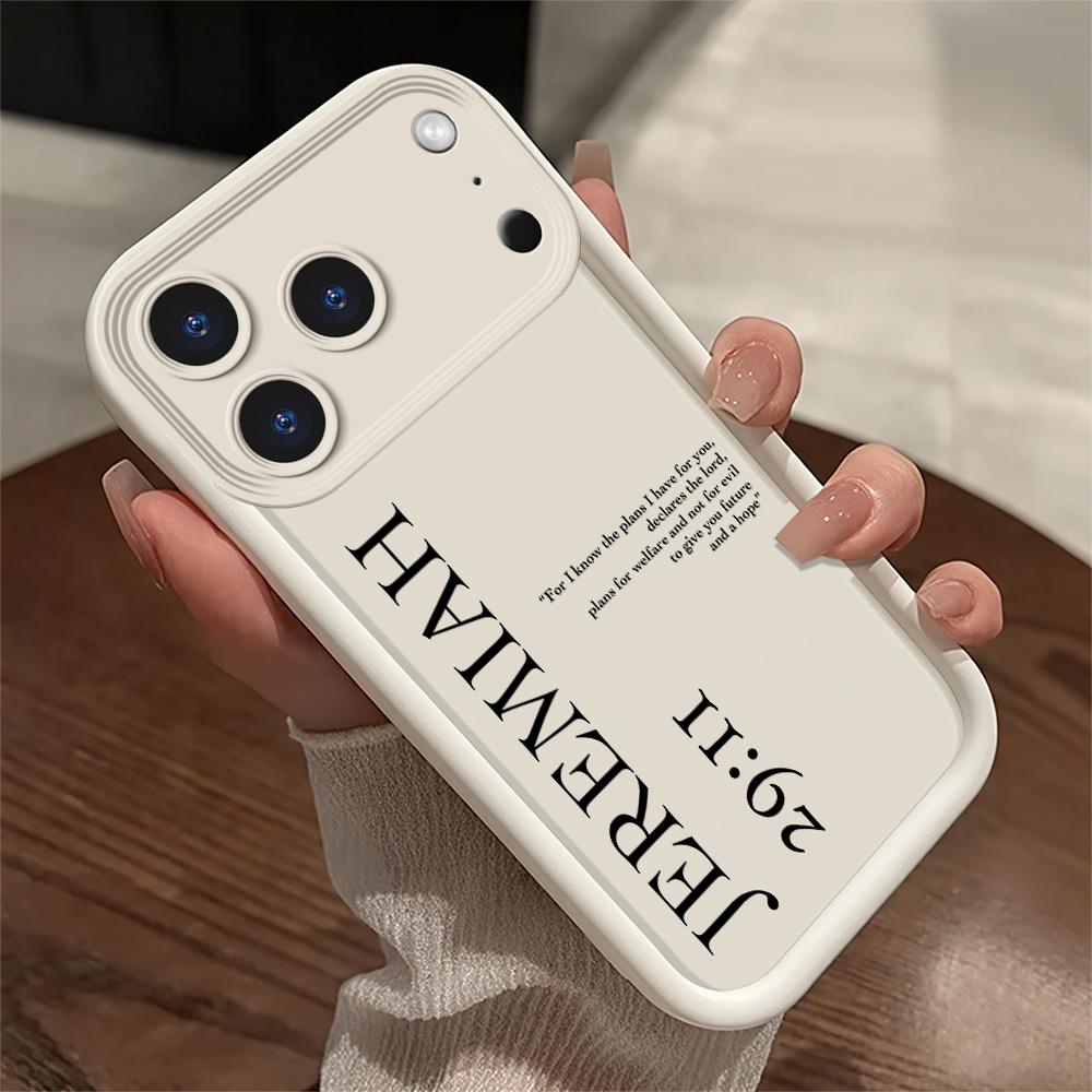 Jeremiah 29:11 Shock-Absorbing Black And White Matte All-Inclusive Anti-Fall Mobile Phone Case Suitable for iPhone 17 Air 14 15 16 Pro Max Plus 11 12 13 Cover Protection Smartphone Protector Casing