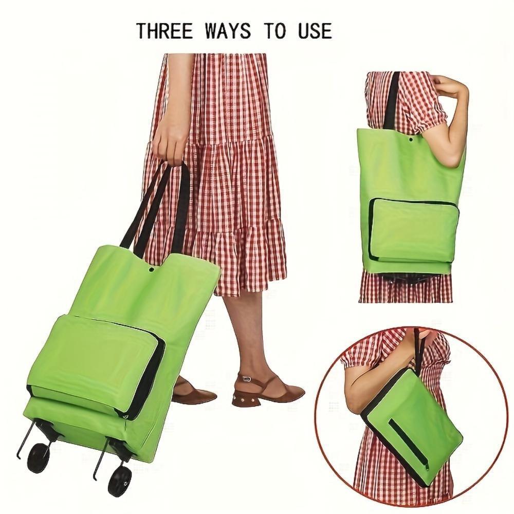 Foldable Rolling Shopping Bag with Wheels, Large Capacity Reusable Trolley Tote, Lightweight Space-Saving for Groceries, Laundry & Travel Foldable Rolling Shopping Bag with Wheels, Large Capacity Reusable Trolley Tote, Lightweight Space-Saving for Groceries, Laundry & Travel