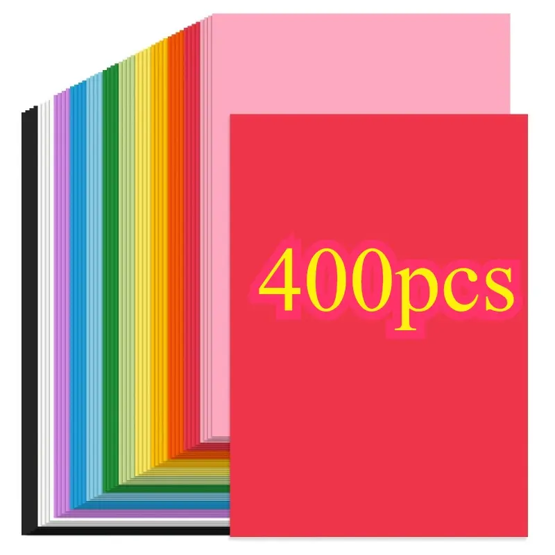 400Sheets 8.27" X 11.7" Construction Paper Assorted Colors, 12 Colored Cardstock Printer Paper, for Printing, DIY Crafts, Party Decorations, Teacher Appreciation Gifts, 40 Lb/150 GSM