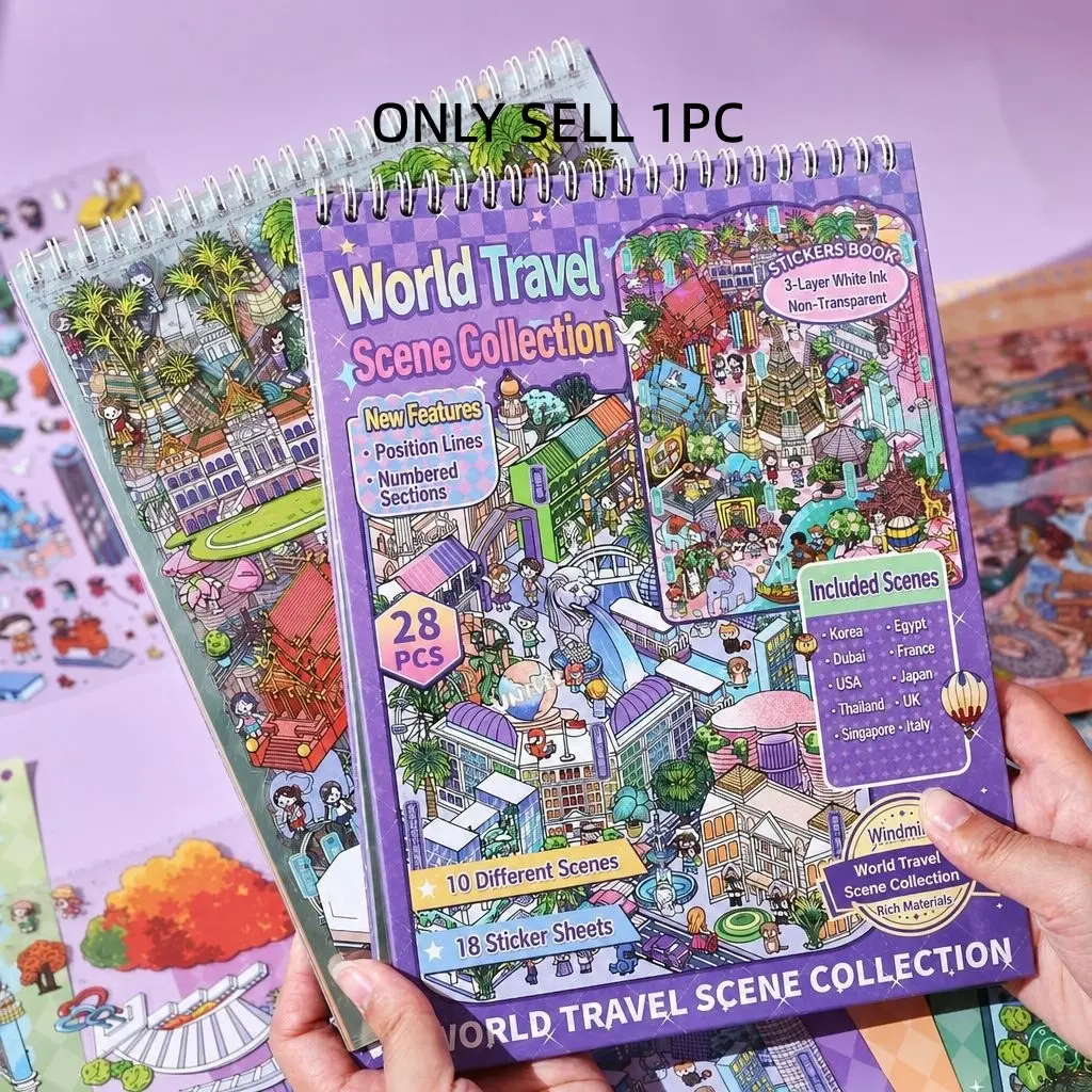 3D Visual Micro Scene Sticker Book, DIY Stickers, Mini House, Halloween Christmas Birthday Gifts, Version 23.0, Printed Stickers，#DioramaStickers #SceneStickers #JournalSupplies #Scrapbooking #CraftStickers #MiniScene #AestheticJournal