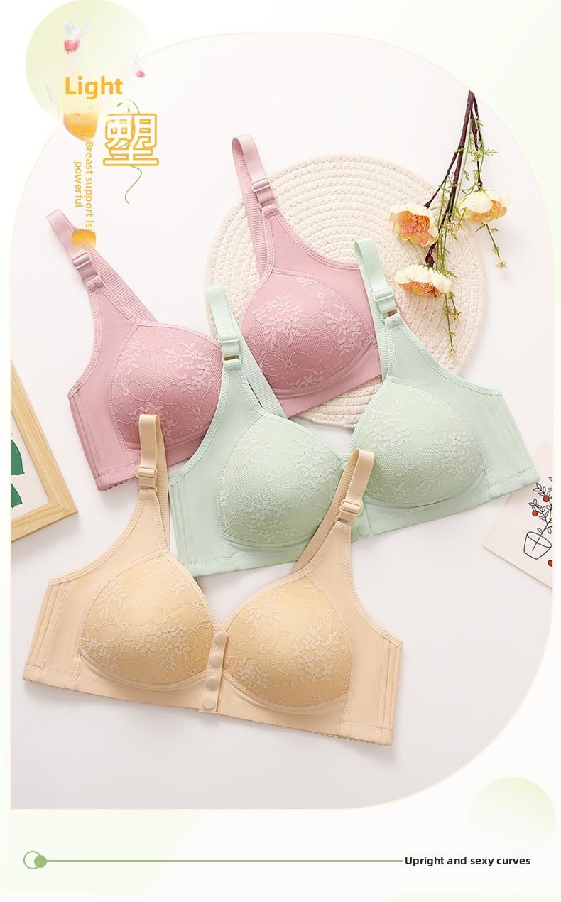 6-Pack Luxury Front Closure Underwear Wire-Free Sports Bra with Push-Up Support Lingerie Thin Cotton Fixed Cups Breathable Adjustable Comfort Fit Mom Tank Style Women's Innerwear for Daily Wear and Active Lifestyle - YY