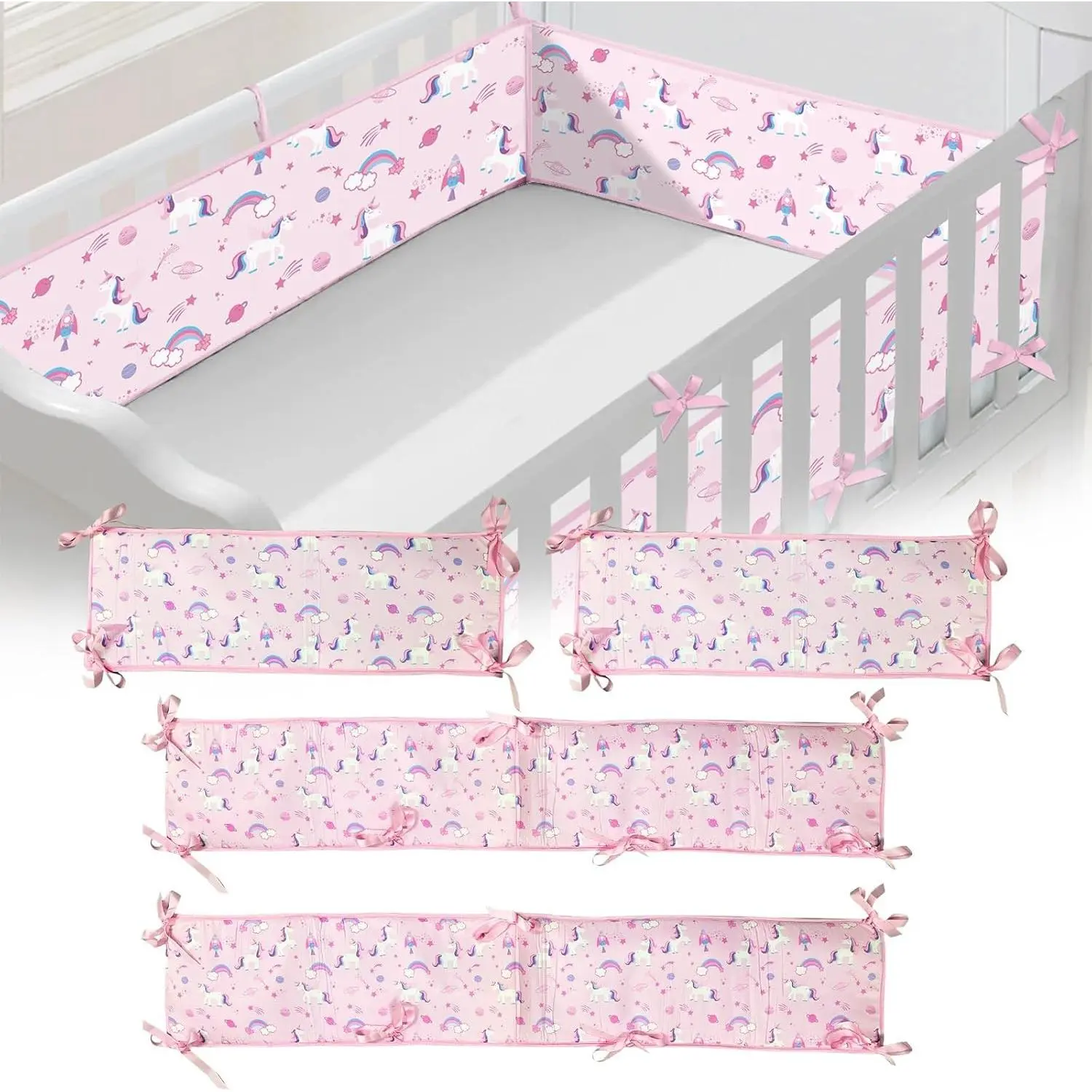 4 Sides Mesh Liner for Full-Size Bedskirt, Special Mesh Covers, Long Pieces 52in x 9.6in, Short Pieces 27in x 9.6in (A2)