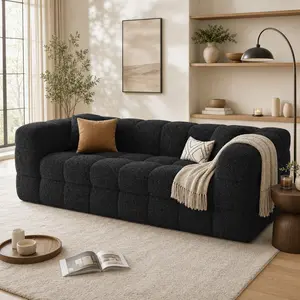 75" Cloud Loveseat Sofa in a Box, No Assembly Required Comfy Deep Seat Boneless Couch, Modern Small Couches for Living Room, Bedroom, Apartment