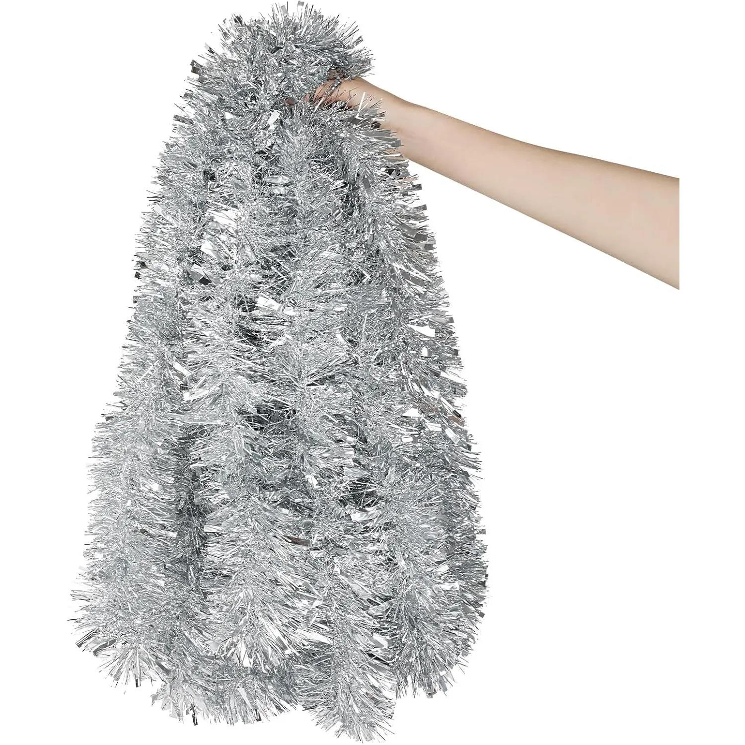 33 Feet Silver Tinsel Garland, Christmas Metallic Hanging Tinsel Garland for Xmas Tree Home and Party Decorationfidget toys