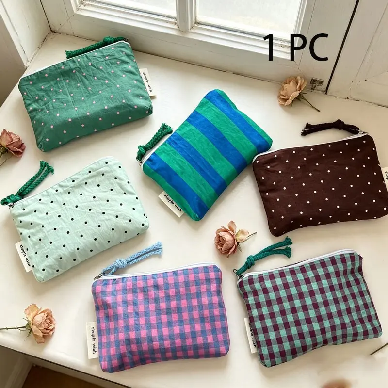 1pc Vintage Boho Style Coin Wallet Multi-Functional Mini Bag Canvas Lipstick Pouch Travel Cosmetics Bag Portable Makeup Clutch Bag Travel & Daily Use Cosmetics Organizer Lightweight Canvas Pouch Coin Purse Makeup Bags