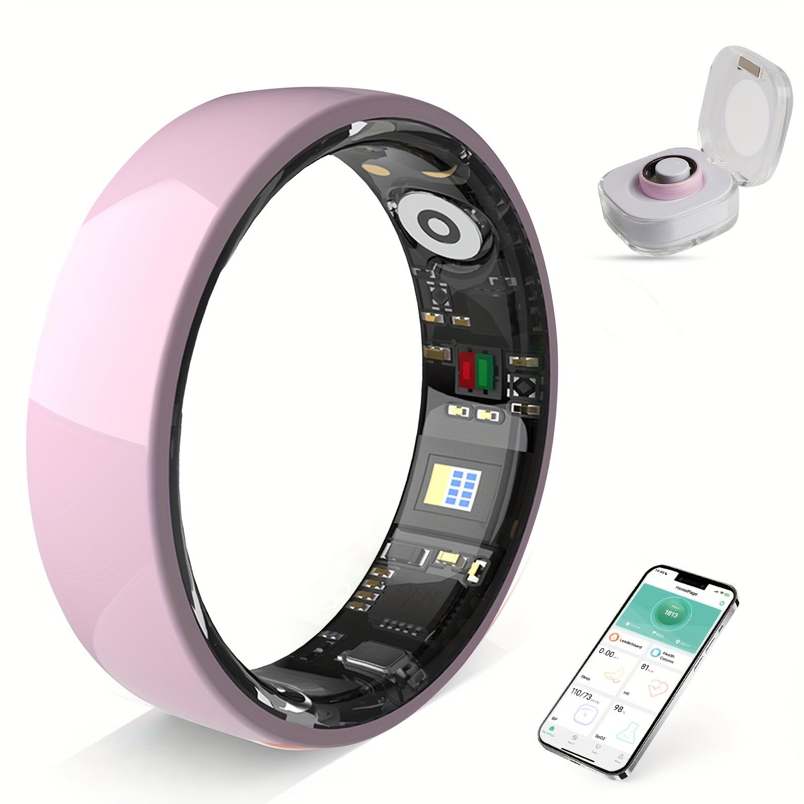 Smart Ring for Men And Women, Crystal Charging Box - Fitness And Sleep Tracker, Step Distance Calorie Monitoring, Multiple Sports Modes, Magnetic Charging, Waterproof, Holiday Gift